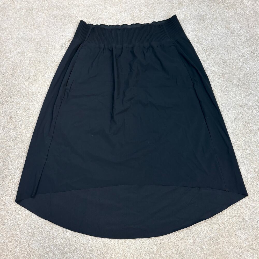 Athleta Cosmic Skirt Black Tan Hi Lo Stretch Pockets Size S